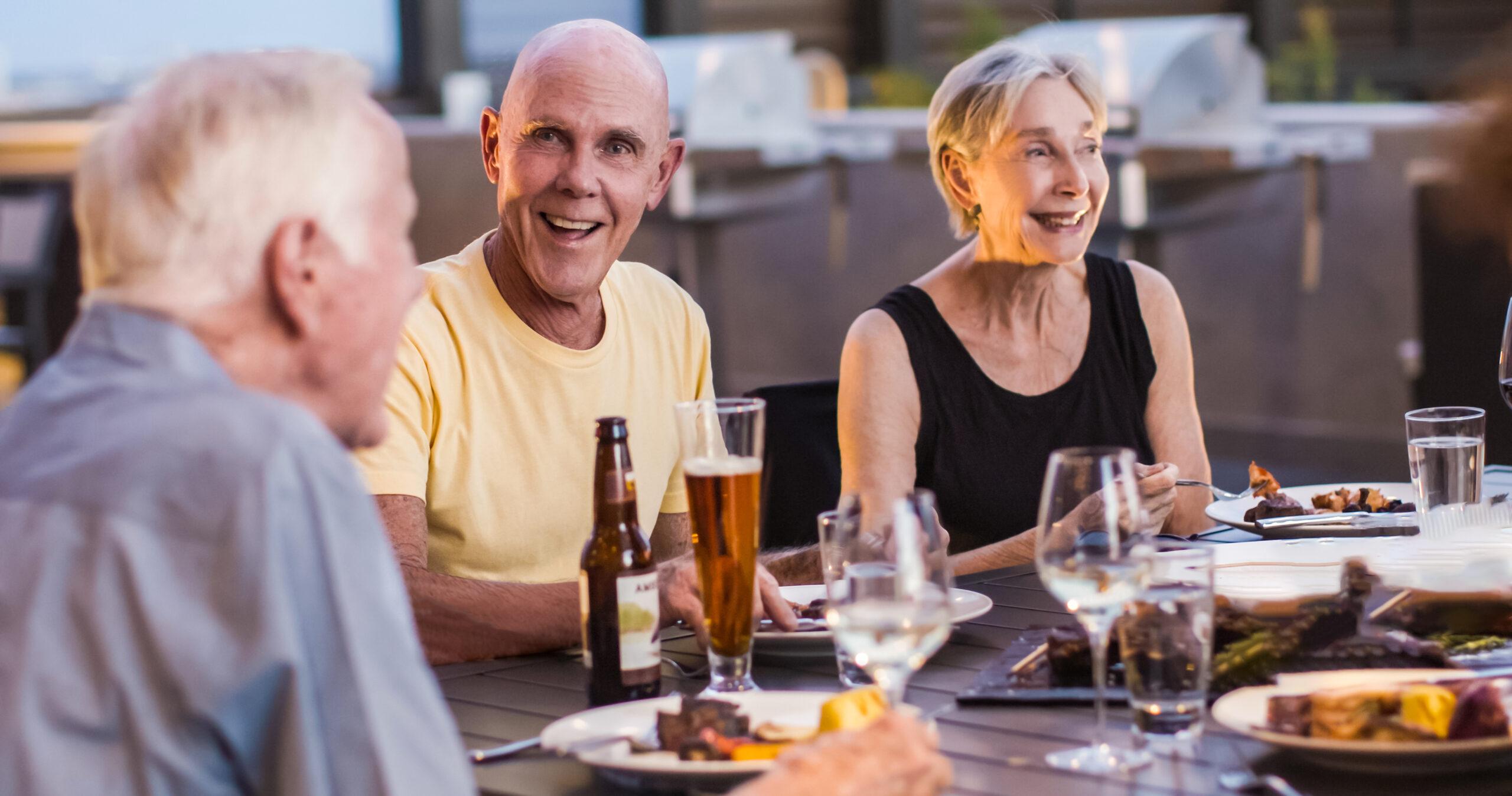 Mirabella at ASU residents enjoy outdoor dining.