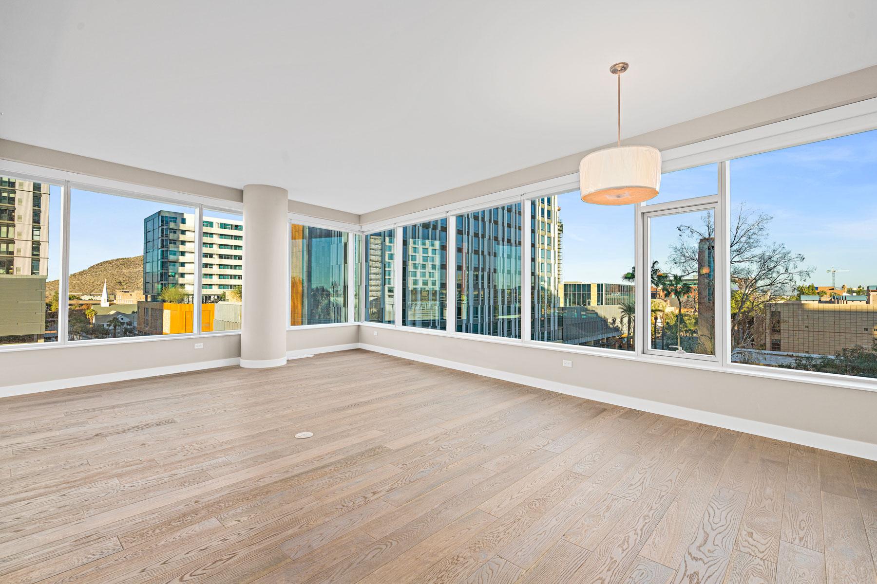 A living area in a Falcon II residence at Mirabella at ASU.