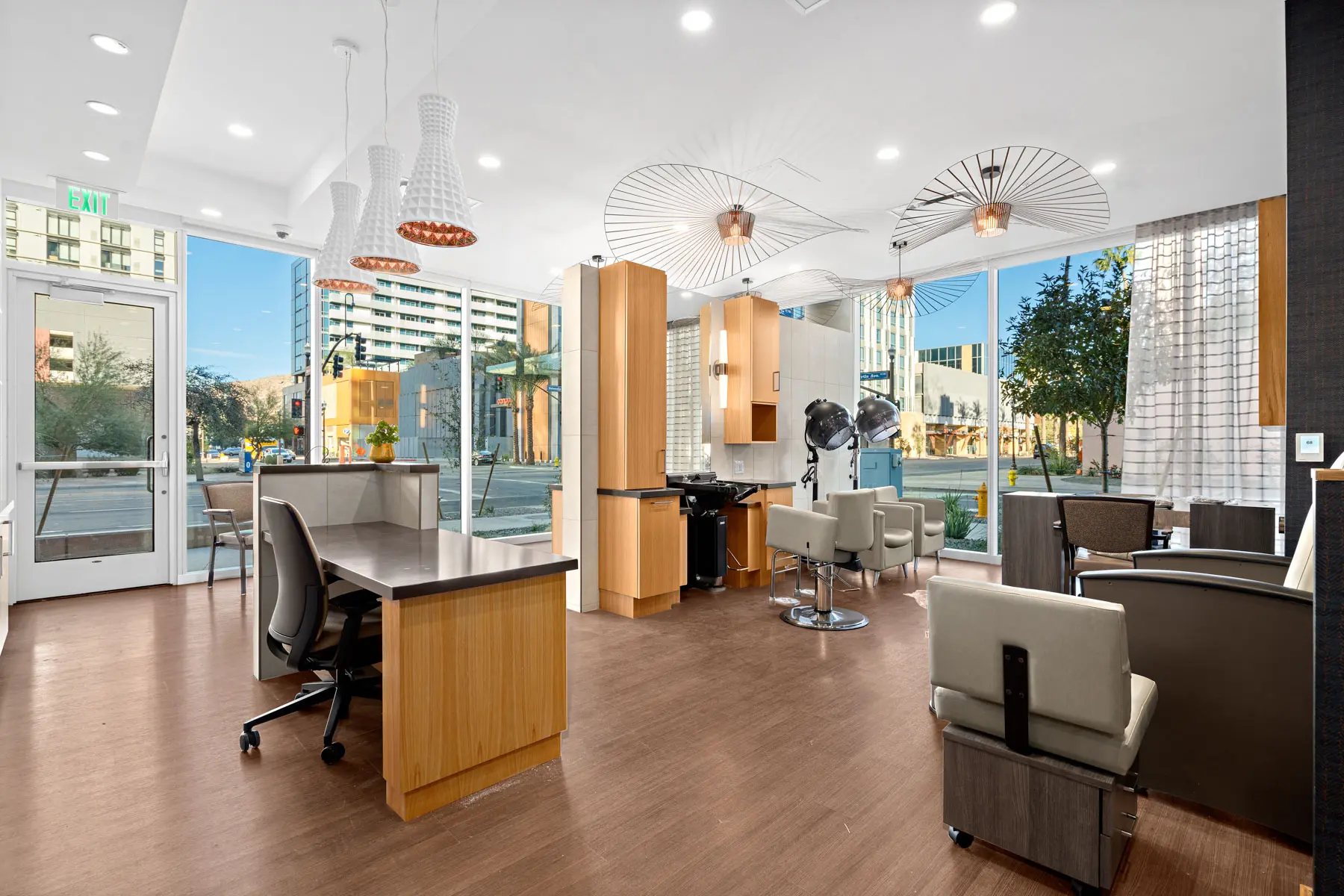 Mirabella luxury salon with views outdoors